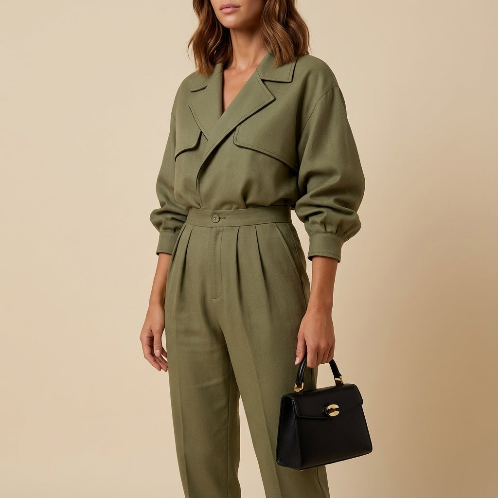 Damen-Blazer-Set zweiteilig mit lockerer Passform