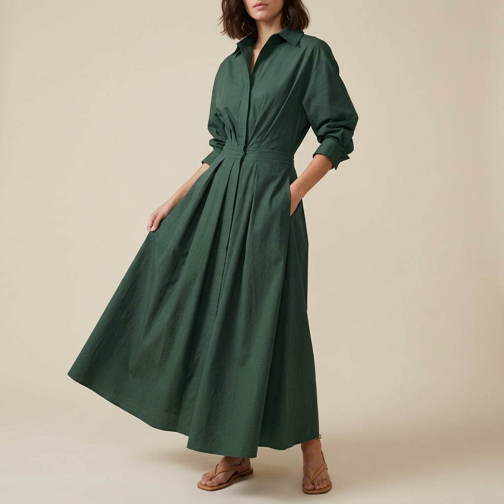 Damenkleid Midi mit langen Ärmeln