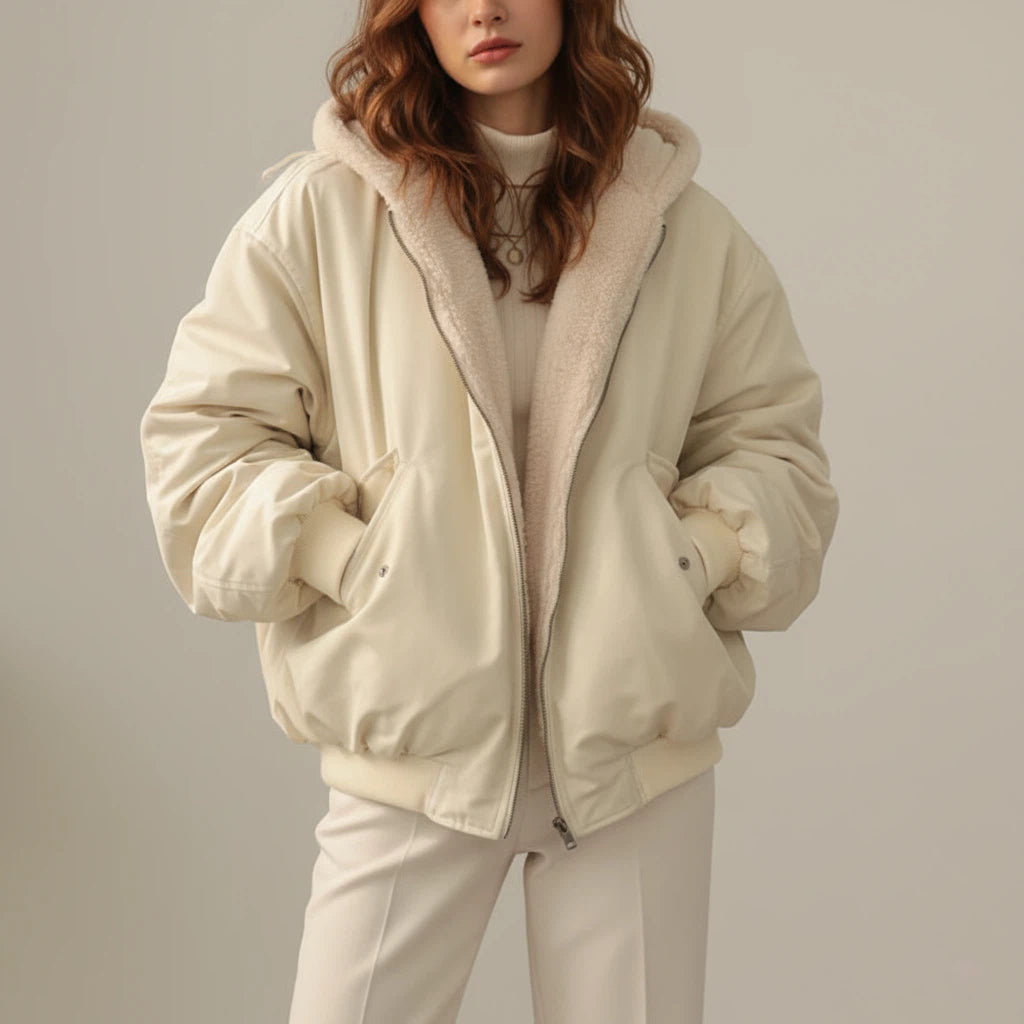 Doppelseitige Damenwinterjacke mit synthetischer Wattierung