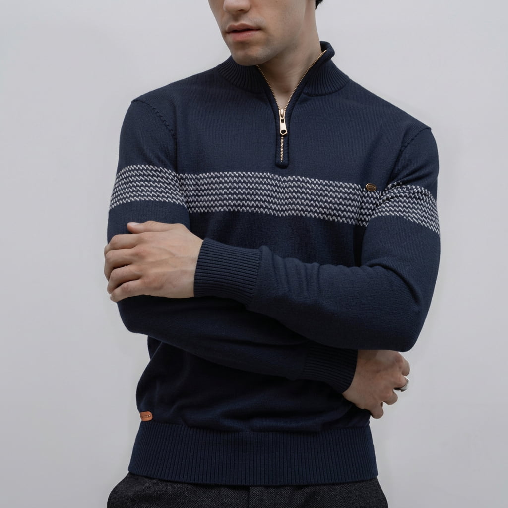 Laurenz Gestreifter Baumwollpullover