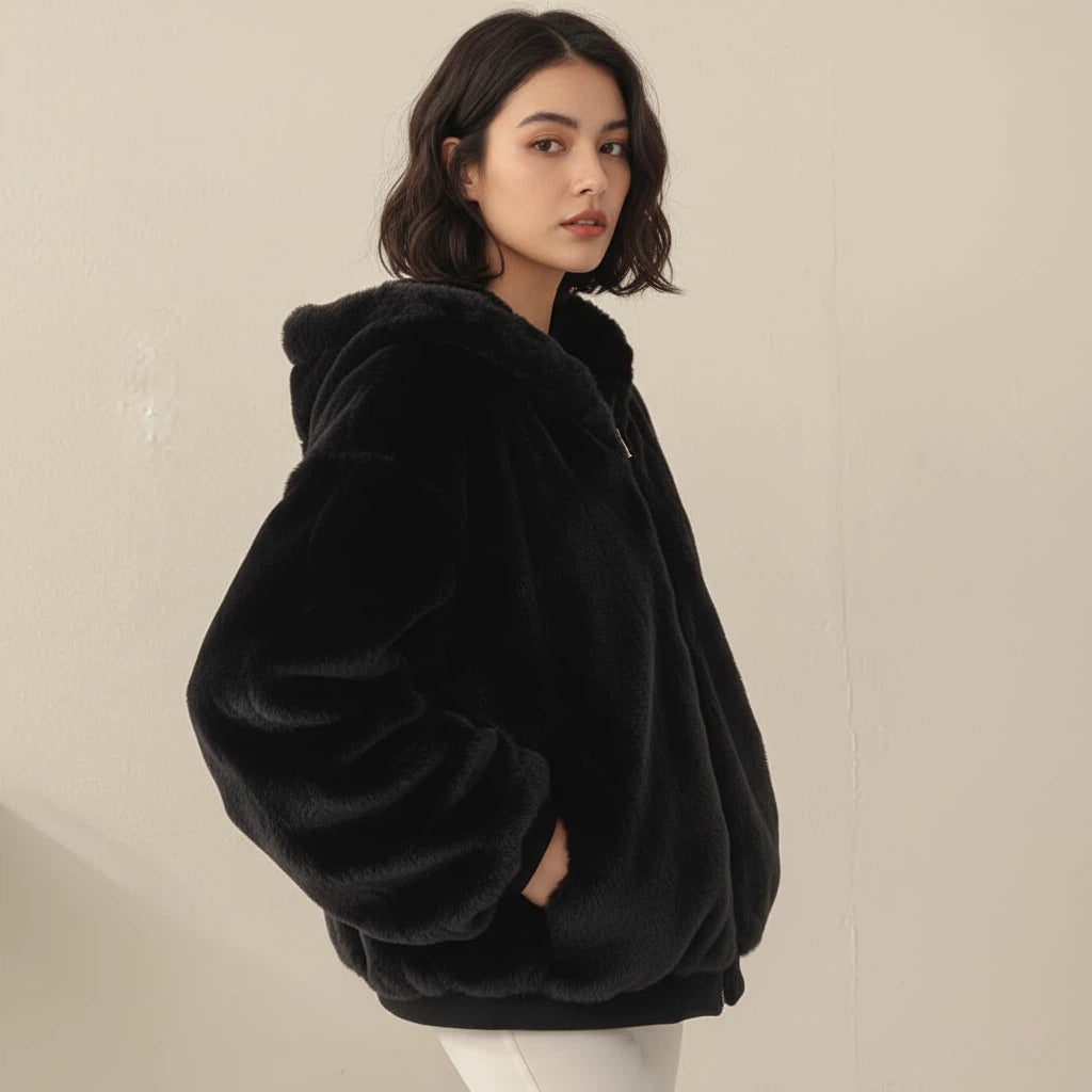 Doppelseitige Damenwinterjacke mit synthetischer Wattierung