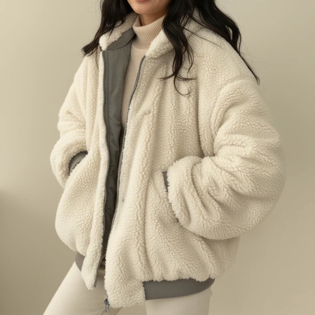 Doppelseitige Damenwinterjacke mit synthetischer Wattierung