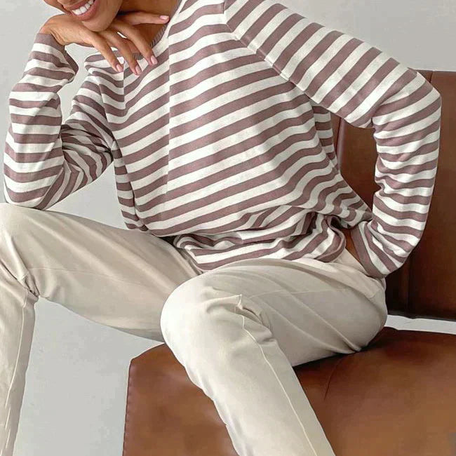 Marielle Gestreiftes Baumwollshirt