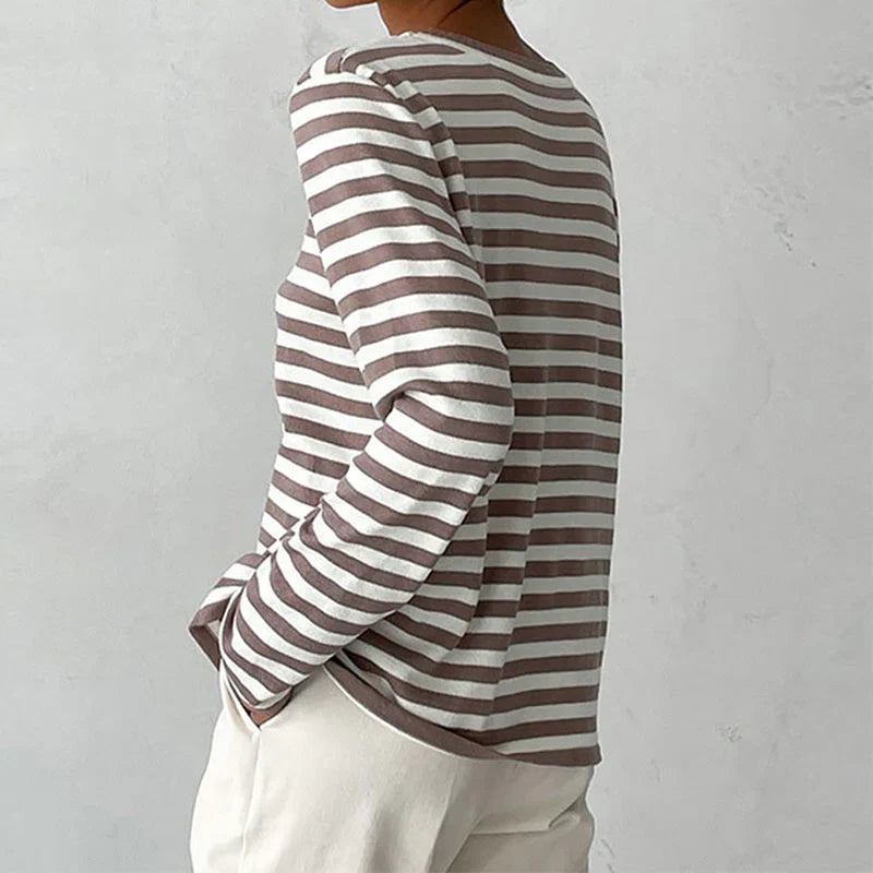Marielle Gestreiftes Baumwollshirt
