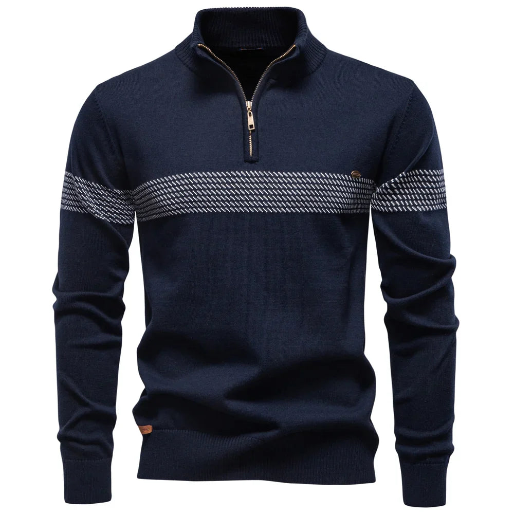 Laurenz Gestreifter Baumwollpullover