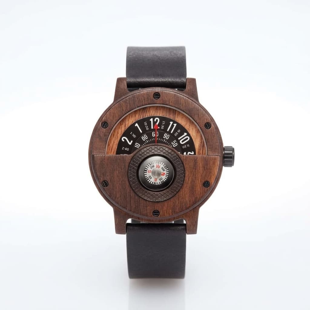 Boreas Walnussholz-Uhr